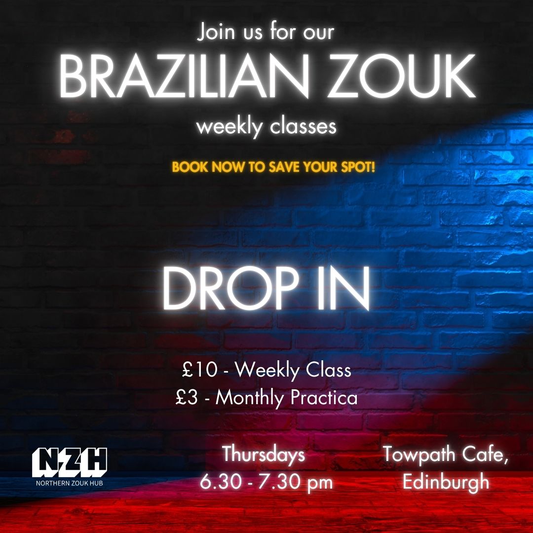 Brazilian Zouk drop in classes in Edinburgh for £10 practicas for 3